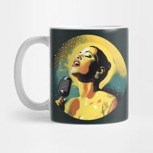 Billie Holiday Jazz Legend Singer Modern Portrait by LozsArt Mug